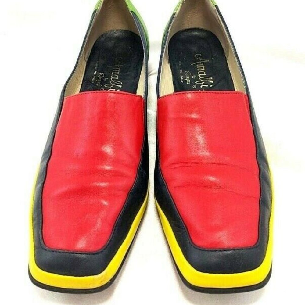 Amalfi Wild Shoe Flats Size 6.5 M Red Yellow Green